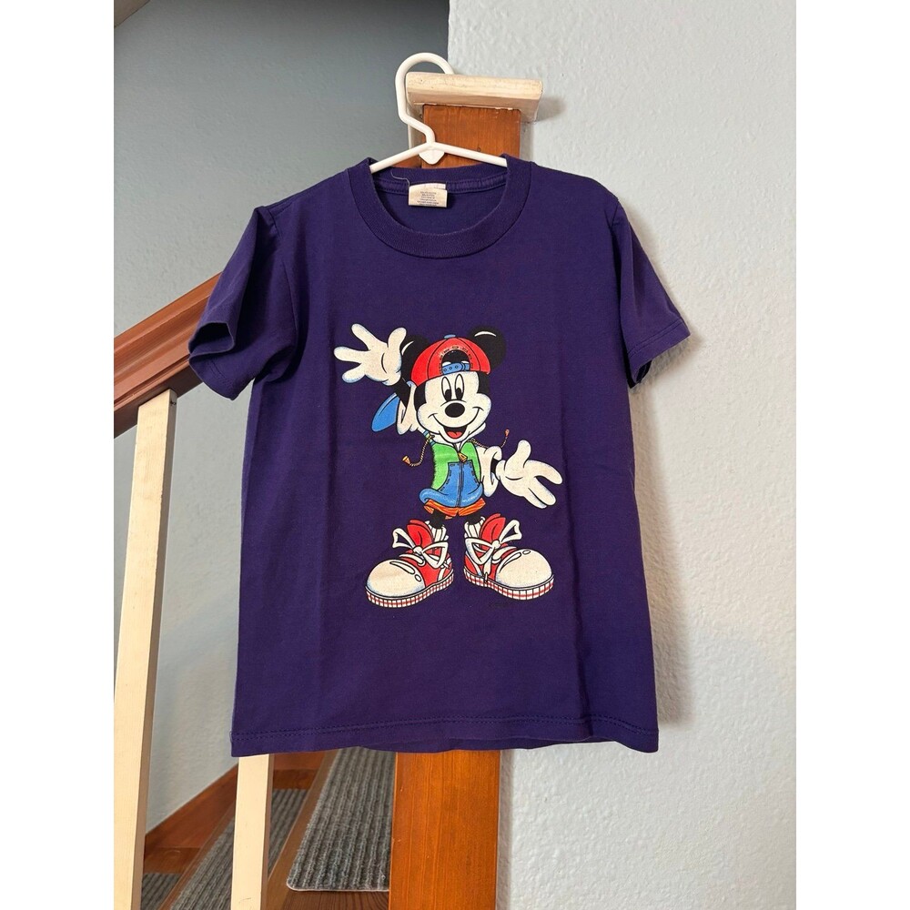 Disney Mickey Mouse streetwear grunge vintage purple t shirt 6 7 8 USA made
